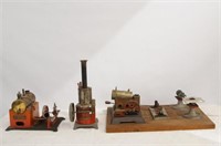 Three Model live steam engines