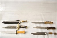 Six Frontier Bowie Knives
