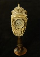 Miniature Bone Carved English two faced clock