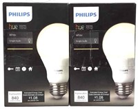 (2) 840 Lumens Philips Hue Wireless Lighting