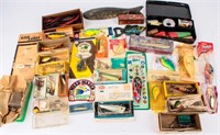 Lot Assorted Vintage Fishing Lures Tackle In Boxes