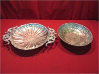 Pewter Decorative Bowls 12" & 14 1/2" Diameter
