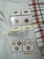 12 Steel War Pennies & 1 flat of foreign