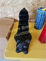Heavy resin black cat display rack