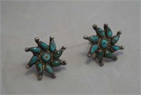 Native American Turquoise Screw Post Earrings