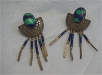 Southwest Sterling and Turquoise Pierced Earrings