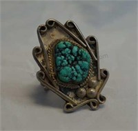 Native American Silver and Natural Turquoise Ring