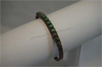 Native American Silver & Snake Eye Turquoise Cuff