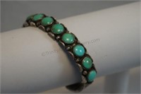 Native American Silver & Turquoise Cuff Bracelet