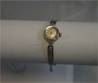 Vintage 14k White Gold Bulova Ladies Wrist Watch