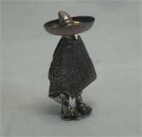 Mexico Sterling Silver Peasant Pin Brooch