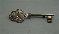 Mexican Sterling Silver Skeleton Key Pin Brooch