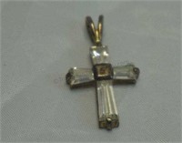 Sterling Silver and Crystal Cross Pendant