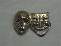 Mexico Sterling 925 Comedy & Tragedy Ladies Brooch