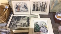 Group of 3 fashion prints, original 1866 & 79, &