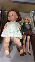 Two large size vintage dolls, largest one is 22