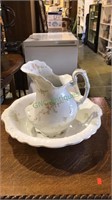 Antique wash bowl and pitcher, Johnson brothers