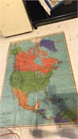 Folding book map political North America, dated