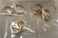 3 gold earrings