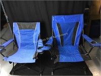 Two Kijaro dual lock folding chairs
