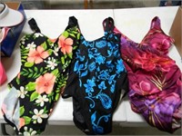 NICE ONE PIECE BATHING SUITS-MED/LRG AND HATS