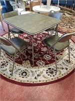 Foldable card table with 4 matching 4 chairs