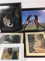 Lot of 5 pictures in frame