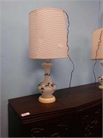 Pair of 70s style lamps bloen gkass with shades