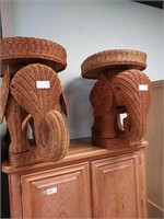 Choice of two rattan elephant side tables