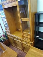 2 pc bamboo display case with lights