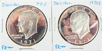 Coin 2 Ike Dollars 1971-S Proof & 1972-S Proof