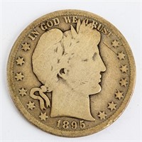 Coin 1895-S Barber Half Dollar Scarce