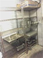 2 racks, 35 x 18 x 73H, stainless sink,