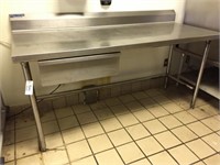 Stainless table 72 x 30 x 43H w 22" drawer