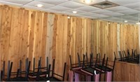 cedar wall: all 1" x various widths boards