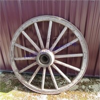 Antique wood wagon wheel 44 inches round