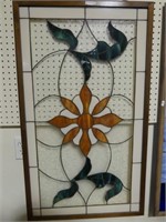 STAINED GLASS FLORAL WINDOW HANGING