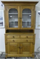 ANTIQUE TWO PC. FLAT TO WALL CUPBOARD