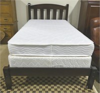 DARK FINISH TWIN SIZED BED WITH BSM