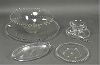 Seven Pieces Candlewick Glassware