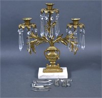 Brass Garniture with Marble Base