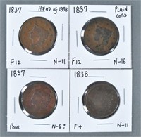 Four Large Cents-Coronets