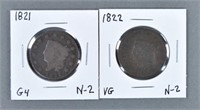 Two Coronet Head Cents