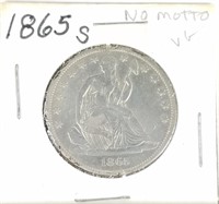 1865-S SEATED SILVER HALF DOLLAR COIN