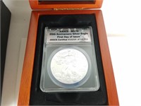 2011-S ANACS MS70 SILVER EAGLE 1ST DAY ISSUE