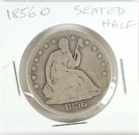 1856-O SEATED SILVER HALF DOLLAR COIN