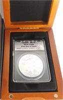 2012-S ANACS MS70 SILVER EAGLE 1ST DAY ISSUE