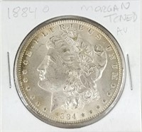 1884-O MORGAN SILVER DOLLAR AU