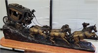 CHARLES M. RUSSELL "STAGECOACH" BRONZE SCULPTURE
