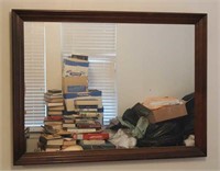 LARGE WOOD FRAMED MIRROR